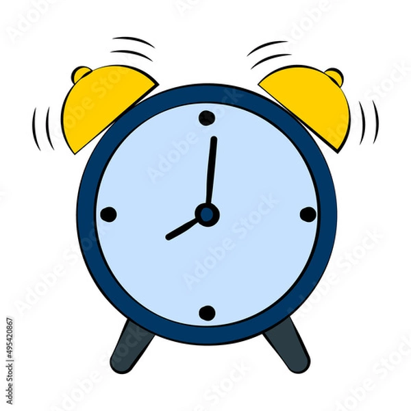 Fototapeta alarm clock, flat color icon. vector isolated on a white background