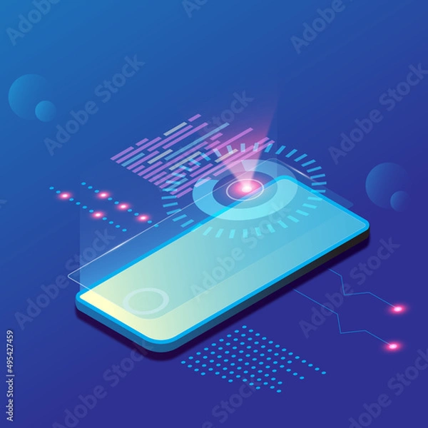 Obraz Futuristic background, digital world technology