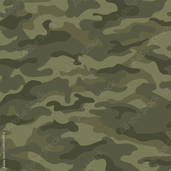 Fototapeta Pale green army camouflage seamless pattern. Vector