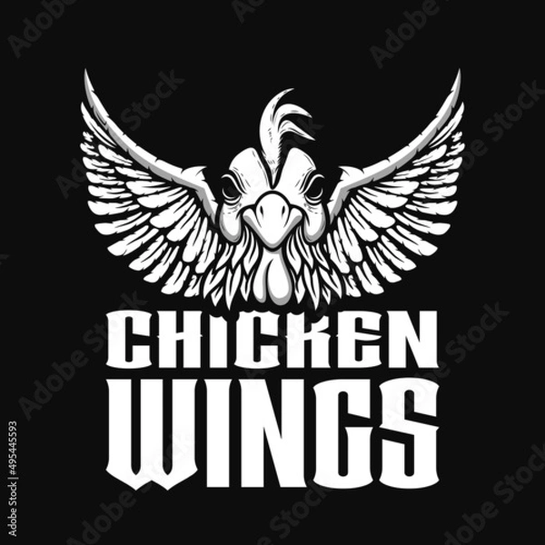 Obraz chicken wings restaurant logo vector illustration