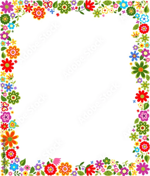 Obraz floral pattern border frame
