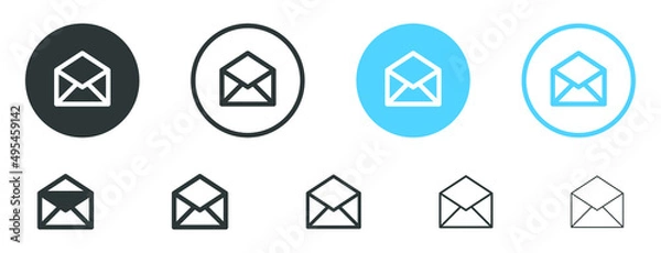 Fototapeta mail envelope icon, message icon, email symbol in filled, thin line, outline and stroke style for apps and website	
