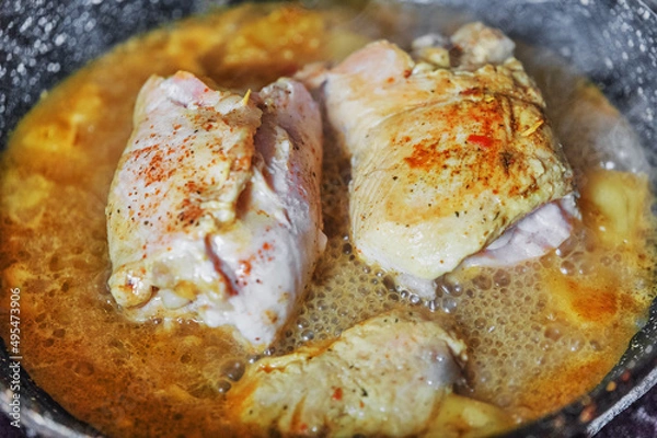 Fototapeta Chicken roll with cheese