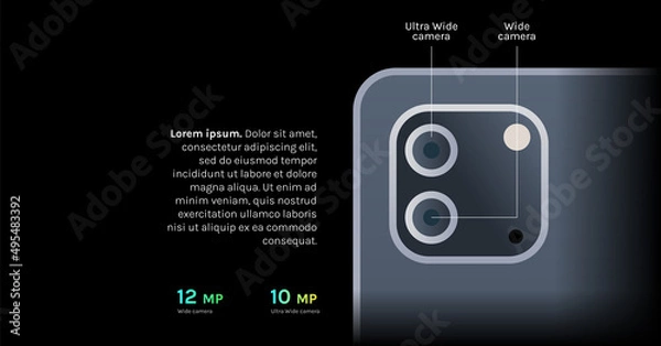 Fototapeta Smartphone camera and technology flat illustration.