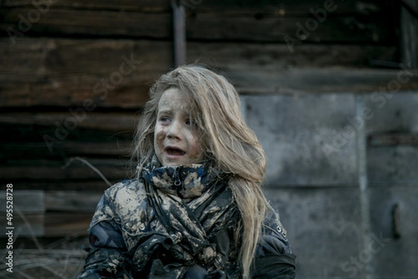 Obraz Children without a home, apocalypse, war