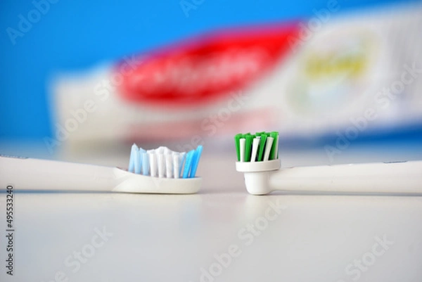 Fototapeta  electric toothbrush close up