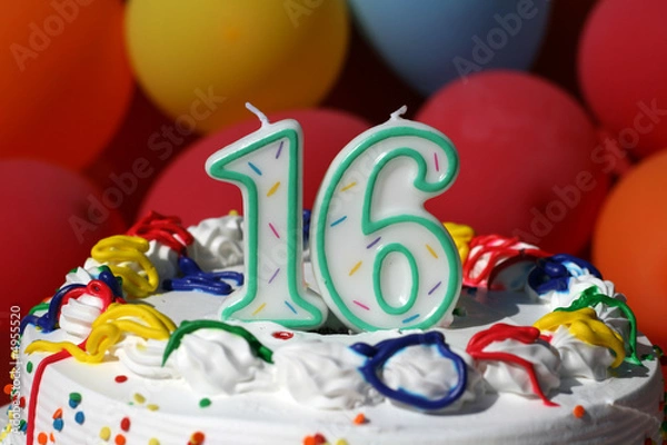 Fototapeta Birthday Cake - Sixteen