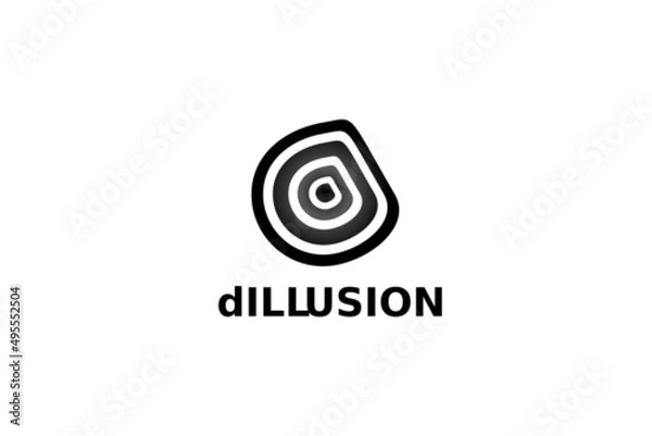 Obraz Unique Letter D Illusion logo