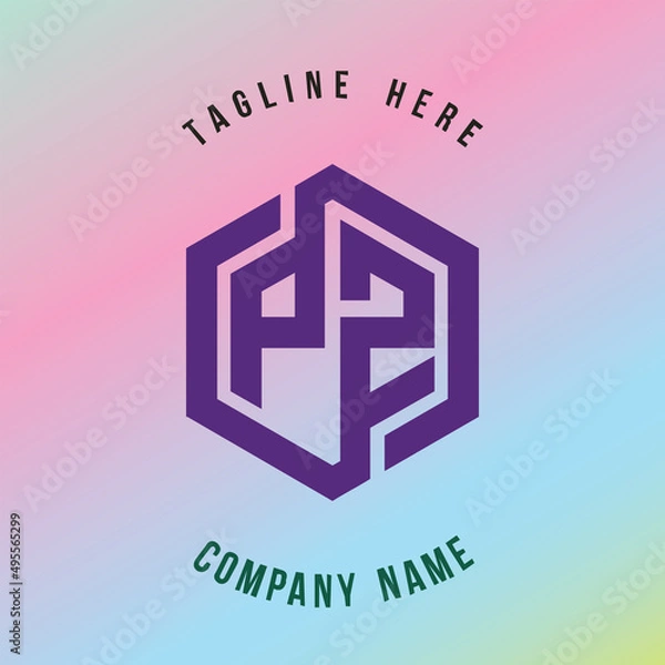 Fototapeta P2 lettering logo is simple, easy to understand and authoritative