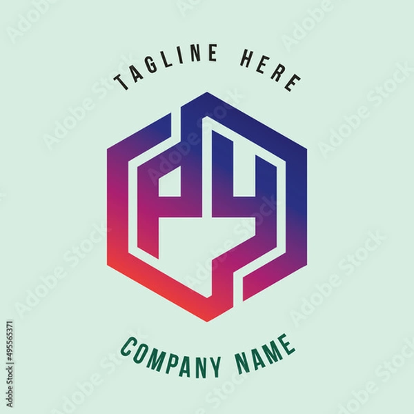 Fototapeta P4 lettering logo is simple, easy to understand and authoritative