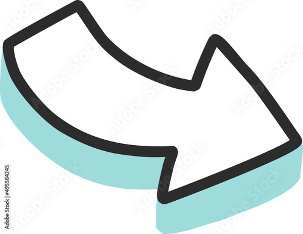 Fototapeta Cartoon Vector Strzałka strzałka, element doodle do wystroju