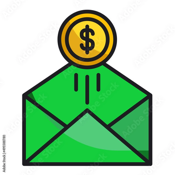 Obraz envelope with dollar sign