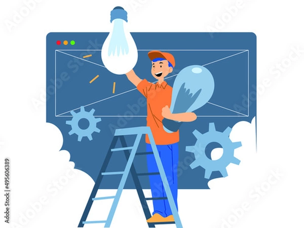 Fototapeta Illustration graphic of Building Ideas For Websites. Perfect for banner, social media, etc.