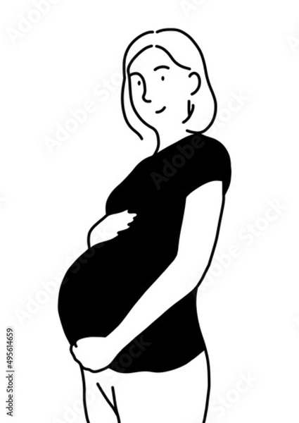 Fototapeta お腹が大きい、妊婦の女の人。