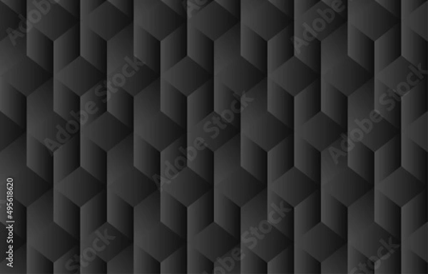 Obraz abstract black cube gradient background design. mosaic pattern. 