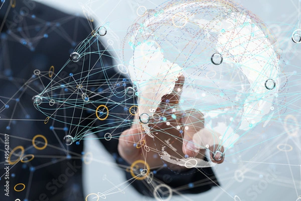 Fototapeta people network structure HR - Human resources management and recruitment