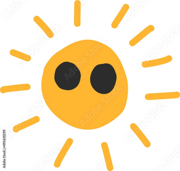 Obraz Yellow sun illustration , decorative seasonal vector object