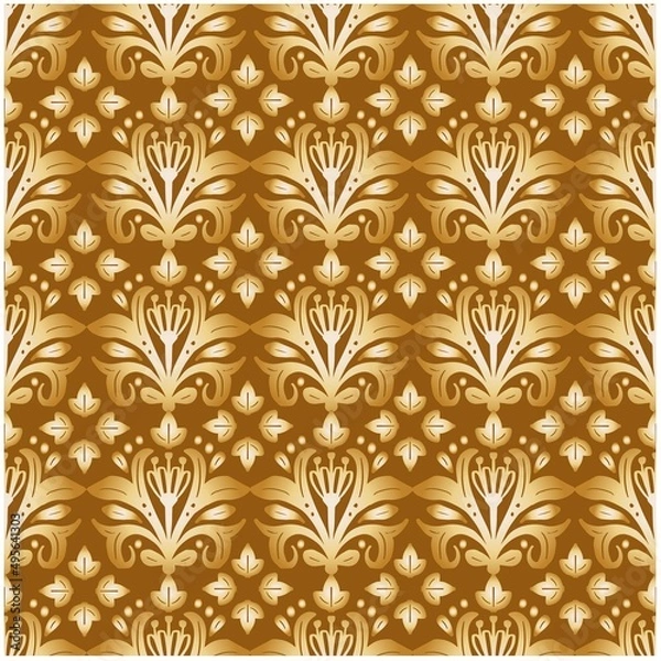 Fototapeta Seamless pattern floral ethnic decoration in art Deco style.