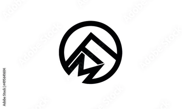 Obraz Letter Initial FM Vector Logo Design