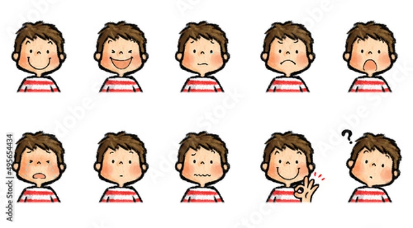 Obraz 子供の表情イラストセット