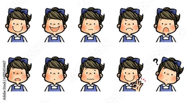 Obraz 子供の表情イラストセット