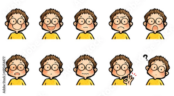 Obraz 子供の表情イラストセット