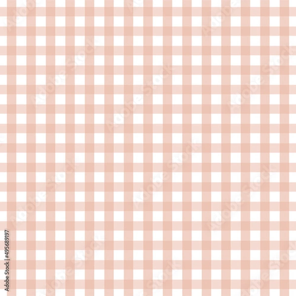 Fototapeta Peach gingham pattern for Easter/Spring