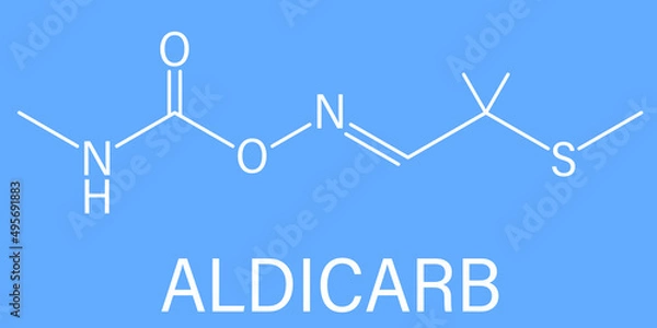 Fototapeta Aldicarb pesticide molecule. Skeletal formula.