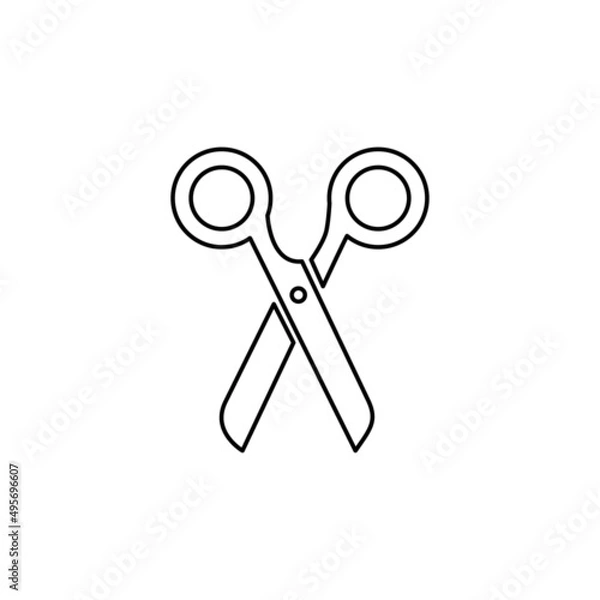 Fototapeta scissors icon on white background, vector illustration