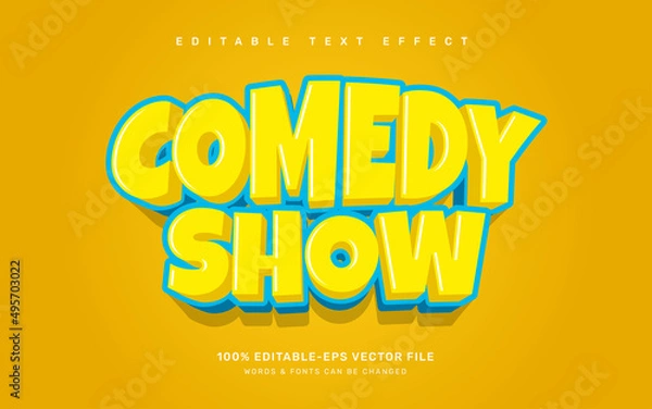 Fototapeta Comedy show editable text effect template