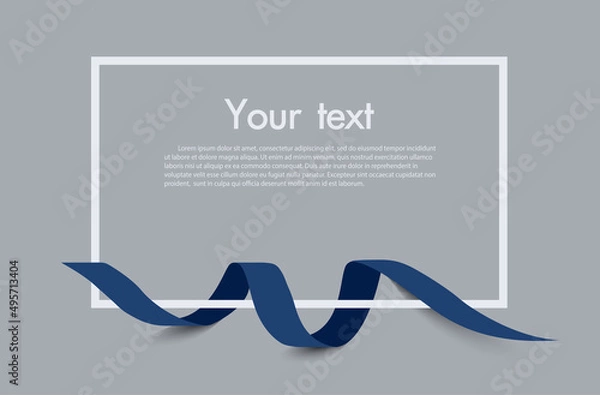 Obraz Frame and border of Blue ribbon, template elements use for aniversary card , presentation or celebrate card ,Vector design element