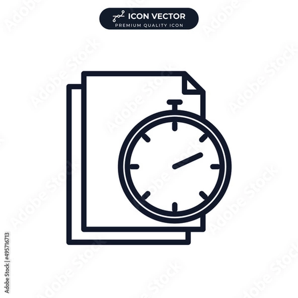 Fototapeta deadline icon symbol template for graphic and web design collection logo vector illustration