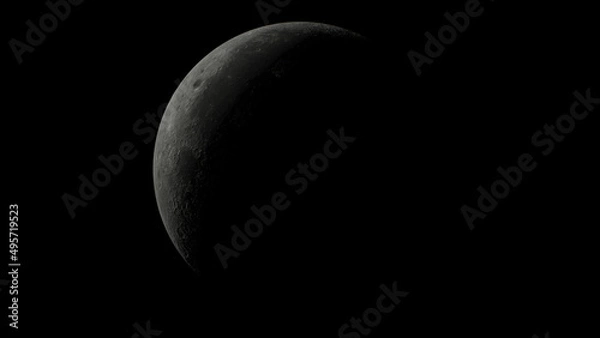 Fototapeta Moon surface rotation with a lot of crater