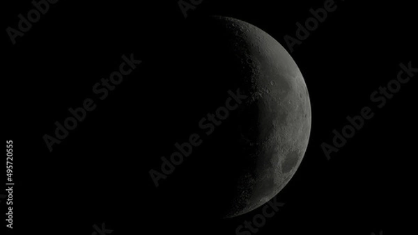 Fototapeta Moon surface rotation with a lot of crater