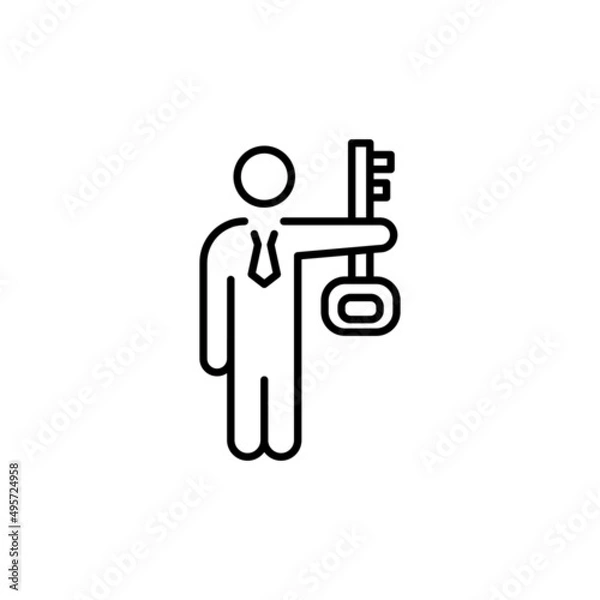 Fototapeta Key Employee icon in vector. logotype