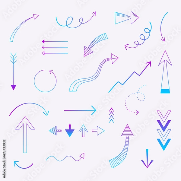 Obraz Set of vector arrows. Colorful bright arrows.
