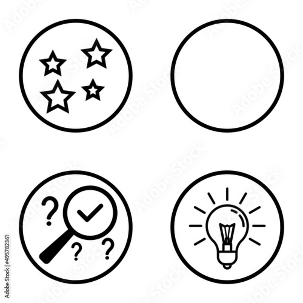 Fototapeta Circles1-2 Flat Icon Set Isolated On White Background