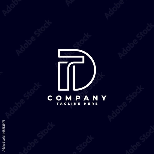 Obraz Letter TD DT logo design template vector illustration