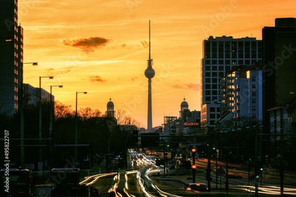 Obraz Frankfurter Alee Sonnenuntergang