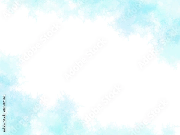 Fototapeta 水彩テクスチャの背景素材　ブルー　夏イメージ