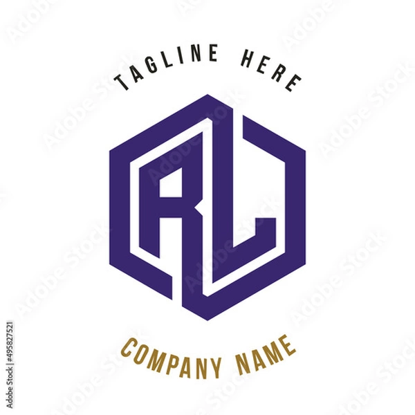 Fototapeta RL lettering logo is simple, easy to understand and authoritative