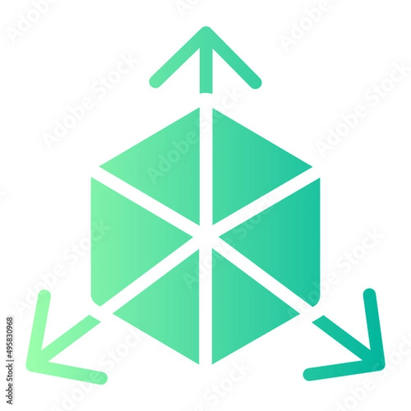 Fototapeta 3d modeling gradient icon