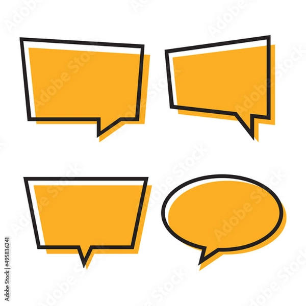 Fototapeta Vector illustration of blank chat bubble with outline. Suitable for design element of infographic, information, and speech bubble message.