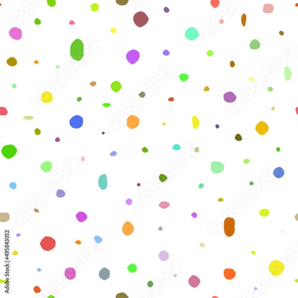 Fototapeta Vector texture, multicolor chaotic spots, seamless pattern