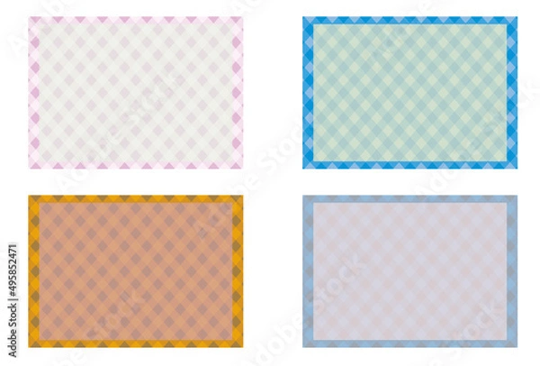 Obraz 四季をイメージしたチェック柄背景セット