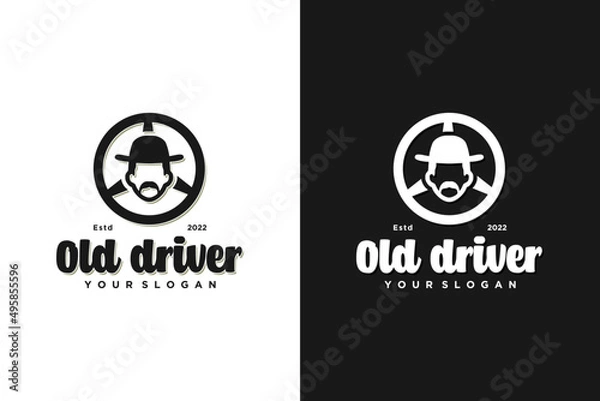 Obraz vintage old driver logo, community logo, reference logo