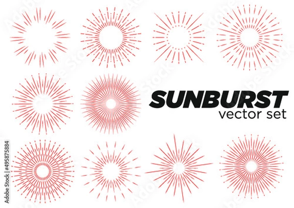 Obraz 10 Sunburst Vector Set