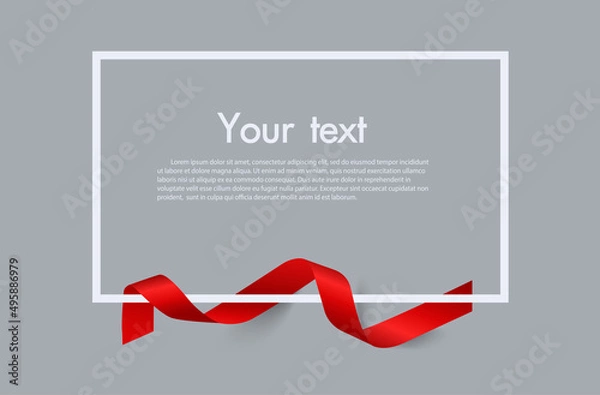 Obraz Frame and border of Red ribbon, template elements use for aniversary card , presentation or celebrate card ,Vector design