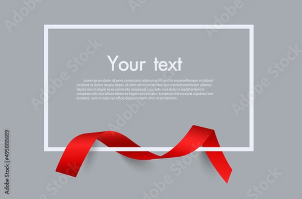 Obraz Frame and border of Red ribbon, template elements use for aniversary card , presentation or celebrate card ,Vector design