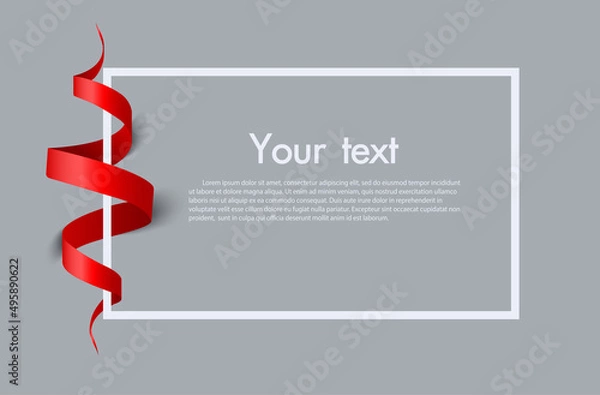 Obraz Frame and border of Red ribbon, template elements use for aniversary card , presentation or celebrate card ,Vector design